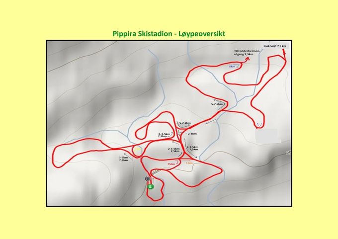 Pippira Skistadion - Løypeoversikt
